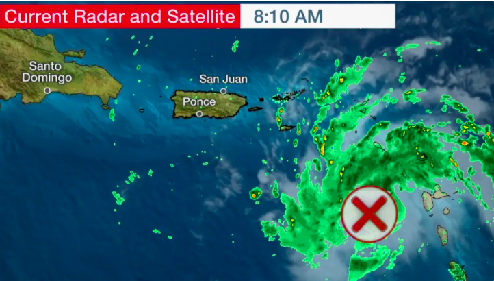 Tropische storm over Sint-Maarten, Saba en Sint-Eustatius